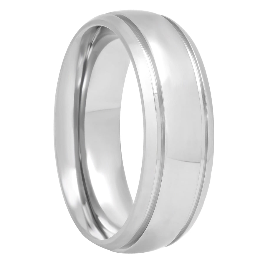 Titanium Classic Half Round Polished Band, 7mm Men's Wedding ring